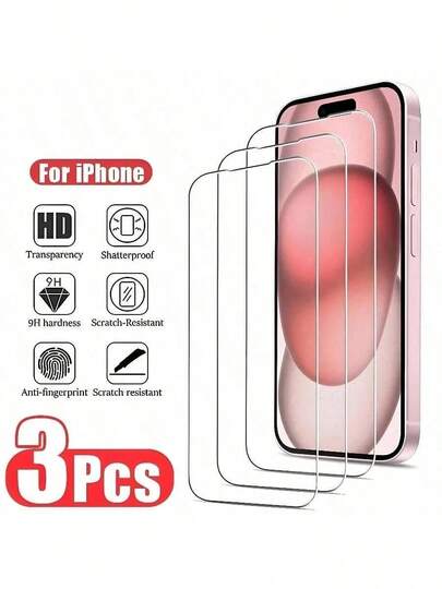 ZYSHI Bộ 3 miếng dán màn hình cường lực cho iPhone 17, 17 Pro, 17 Pro Max, 17 Air, 16, 16 Plus, 16 Pro, 16 Pro Max, 15, 14, 13, 12, 11 Pro Max, X, XS, XR, Mini, 7, 8, 14 Plus