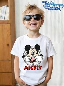 This Fun Disney Mickey Mouse T-Shirt Is Perfect For Boys And Girls To Wear To Holiday Parties, Family Gatherings, Outdoor Activities, Travel, And As A Gift For Children Visiting Disneyland. - 白色 - 查看 1