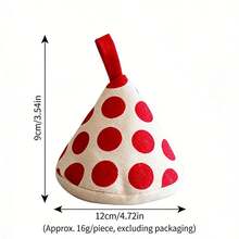 1pc 12cm X 9cm Thick Cotton Cone-Shaped Pot Lid Cover, Hanging, Kitchen, Home, Heat Insulation, Anti-Scald, Polka Dot, Striped, Home Kitchen Accessory - Multicolor - View 3