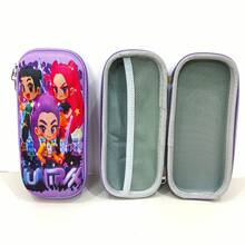 1pc, Devil Hunter Girl Combination Purple Pencil Case Series: 6 Covers Showcasing Stylish & Fashionable Designs, Realistic Illustrations And Cute Cartoon Styles, Purple Background Unified Yet Unique, Large Capacity To Hold Stationery & Small Items/Pattern Sent Randomly - Multicolor - View 10