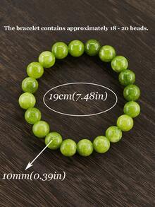 1条天然橄榄石手链，女士真绿水晶串珠手链，女士首饰，幸运手链，圣诞礼物，送给妻子的礼物，送给祖父母的礼物（来自孙辈） - 綠色 - 查看 10
