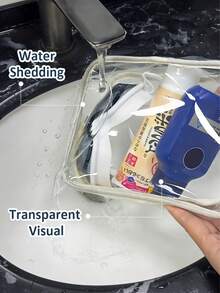 1/2/3pcs Transparent PVC Large Capacity Travel Storage Bags, Minimalist Random Color, Portable Organizer Bags, Cosmetic Bags, Makeup Bags, Zipper Storage Bags - Durable Travel Organizer Bags For Frozen Cosmetics, Toiletries, Jewelry Boxes, Easy To Clean, Ideal For Carry-On Luggage - Multicolor - View 8