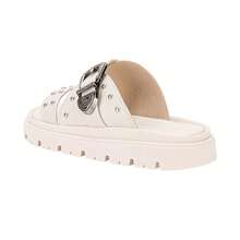 Women's Platform Sandal With Blogger Style, Soft Platform Sole, Moleca 5504.103, Beach Style With Buckle. - 白色 - 查看 3