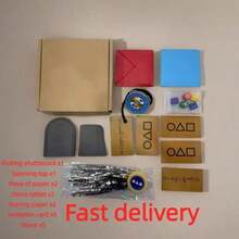 6件套韩国投掷石游戏套装，灵感源自传统投掷游戏，增强专注力，包含复古骰子和陀螺，ASMR减压系列（非官方） - 彩色 - 查看 10