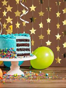 2件/1件 4米金色镜面星星花环 斋月装饰 家居开斋节派对装饰 伊斯兰穆斯林节日悬挂横幅用品 墙壁天花板装饰，金色星星花环 闪亮小星星纸质三角旗横幅 开斋节婚礼生日派对装饰 斋月节背景道具 婴儿房迎婴派对用品 - 彩色 - 查看 6