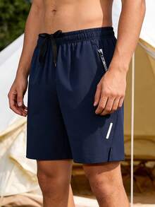 Quần short thể thao ngoài trời mùa hè cho nam, quần short chạy bộ đạp xe đi bộ đường dài đa năng thời trang, phong cách bạn trai - Màu xanh bụi bặm - Xem 10
