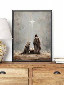 1 pieza Obra de arte de la Natividad vintage, arte de pesebre, impresión de la Natividad de Jesús, arte de estrella, el regalo ideal para amigos, regalo de fiesta, impresión de arte para dormitorio, decoración de sala de estar, decoración de oficina, decoración de cocina, obras de arte de pared, decoración de pared, decoración del hogar, decoración de habitación, arte de pared en lienzo, carteles, arte de pared con marco, marco opcional - Multicolor - Ver 6