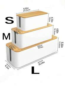 1pc Creative Minimalist Cable Management Box, Desk Organizer For Sockets, Power Strips, Routers, Wooden Cable Tidy Box - Multicolor - View 11