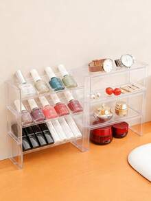 Multi-Layer Acrylic Transparent Desktop Organizer Rack, Creative Display Stand For Stationery, Cosmetics, Lipstick, Jewelry, Makeup Brushes, Skincare Products, Space-Saving Countertop Storage - Multicolor - View 4