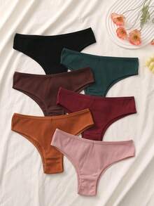 6pcs Women's Breathable Cotton Brazilian Style Briefs, Comfortable And Breathable - Multicolor - View 3