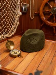 1顶男士传统伊斯兰祈祷帽 | 透气网眼库菲帽，优雅绿色可选，轻便凉爽，适合夏季、室内/室外祈祷、休闲穿着 - 彩色 - 查看 6