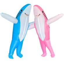 Disfraz inflable de pareja de tiburón para adultos, disfraces divertidos de Halloween, disfraces hinchables de pareja para él y ella, disfraces de cosplay de dúo - Multicolor - Ver 5