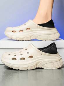 2022 New Men's Thick Sole Elevated Non-Slip Durable EVA One-Piece Comfortable Slide Sandals, Suitable For Driving, Beach, And Casual Wear - White - View 5