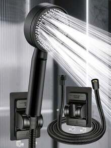 5-Setting Adjustable High Pressure ABS Shower Head, 3 PiecesSet Includes (5-Setting Shower Head + 59-Inch Hose + Shower Holder Base) - You Can Choose To Purchase The Shower Head Alone Or The Complete Set With Holder