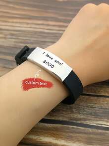 Personalized Custom Silicone Bracelet With Name & Number – Waterproof, Stylish, Practical, Ideal Holiday Gift - Multicolor - View 5