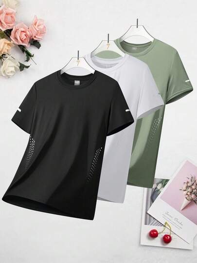 This Women's Casual Sports Quick-Dry Ice Silk Short Sleeve Top Features A Unique Printed Design, Making It More Fashionable. Suitable For Daily Casual Wear, Running, Ball Sports, And Fitness Activities.