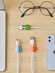 50 piezas/paquete Ganchos organizadores de cables de teléfono móvil, clips multifuncionales para almacenamiento conveniente, ganchos prácticos para colgar - Multicolor - Ver 8