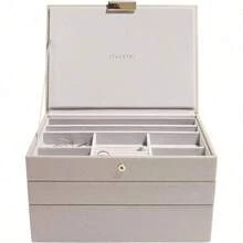 Taupe Classic Medium Jewellery Box - Set Of 3 - Taupe - View 2