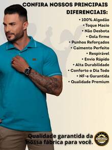 Kit Of 2 High Quality Polo Shirts 100% Cotton Men's Basic T-Shirt Autumn Spring Spring/Autumn Summer Winter All Spring/Summer Autumn/Winter Spring/Summer/Autumn Regular Fit Christmas Thanksgiving Valentine's Day Pride Month Teacher's Day Father's Day Polo Shirt - 鉛和玉 - 查看 4