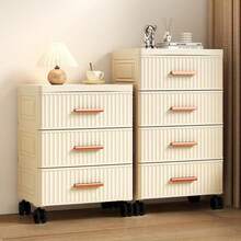 6/5/4/3 Tier Transparent Panel Rolling Multifunctional Storage Drawer - Single Door Foldable Storage Cabinet - Plastic Drawer Storage Rack, Space-Saving Kitchen Storage Rack For Snacks, Beverages, Books, Clothes, Suitable For Kitchen, Living Room, Study, Bathroom