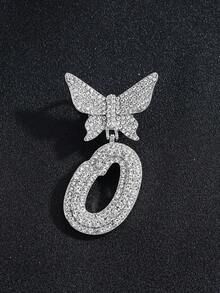 2pcs Women's Silver Necklace Set - A-Z Rhinestone Butterfly Letter Pendant Necklace & Bracelet, Diamond-Shaped Cuban Chain, Cursive Letter Jewelry - Fashion Ice Crystal Butterfly - View 43