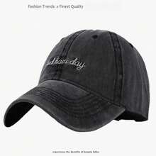 1 Pc Overstimulated. Embroidered Washed Baseball Cap, Classic Casual Stylish Vintage Soft Sweatband Adjustable Size Lightweight Sun Protection Versatile Vintage Dad Hat, Suitable For Outdoor Sports Daily Wear Party Vacation Perfect Gift For Families And Friends - 黑色 - 查看 12