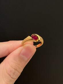 1pc Floating Red Stone Ring, Luxurious And Sophisticated, Unique And Niche, Delicate Index Finger Ring - Floating Redstone Ring - View 2