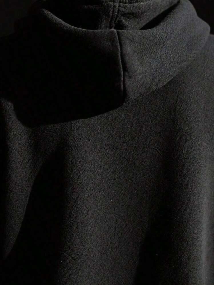 Black Hoodie With Web Graphic _ Oversized Streetwear Hoodie _ Gothic Style Sweatshirt _ Unisex Casuaclearance  For Women - Black 25 - View 3
