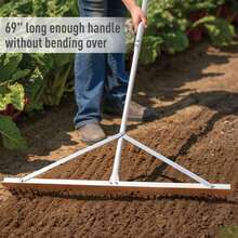 Landscape Rake 36'', Aluminum Rake With Lightweight 69'' Handle, Landscaping Rakes Tool For Lawn Care, Lake And Beach - Default - View 4