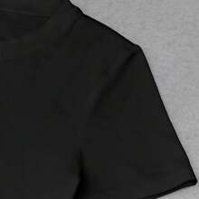 Women's Cropped T-Shirt With Cute Kitten Print. Cotton Knit Top. Perfect For All Occasions. - 黑色 - 查看 3