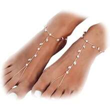 Summer Barefoot Sandals Foot Chain Jewelry Anklet Bracelet Toe Ring Anklets Bridal Foot Chain Jewelry Women - 銀色 - 查看 2