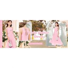 Girls A-Line Halter Maxi Dress - Flowy Chiffon Junior Bridesmaid Flower Girl Gown For Wedding Party & Pageant - 粉色 - 查看 11