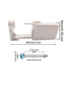 2/4/10 件一次性无菌鼻穿孔工具套装，含植入级不锈钢鼻钉