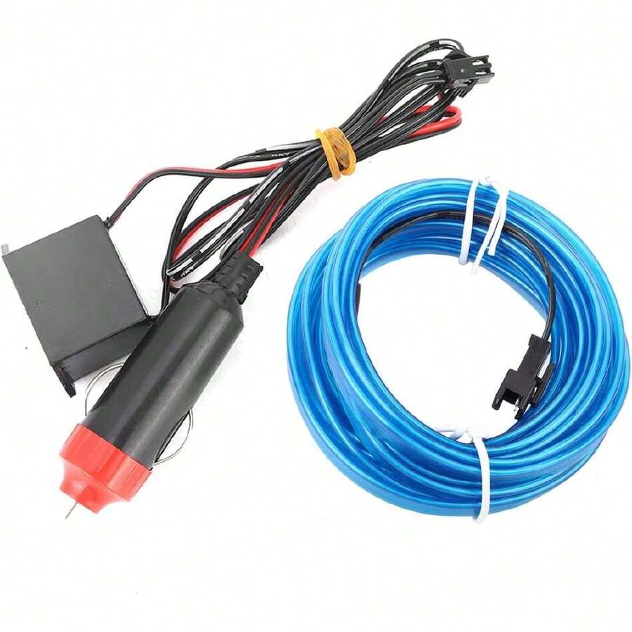 Tira de luz Interior del Coche Tira de luz Decorativa del Coche Iluminación Interior Auto LED EL Piezas de modificación de lámpara fría 4 Metros Atmósfera de neón Tira de luz Brillante(Blue),40874434 - Multicolor - Ver 1