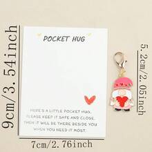 1pc/2pcs Positive Keychain Heart Gesture Pendant, Comes With Pocket Hug Greeting Card, Ideal Gift For Teachers, Classmates, Family, Friends On Birthday, Party, Gathering, Festivals, Encouragement, Valentine's Day, Ramadan, Teacher's Day, Mother's Day - Multicolor - View 4