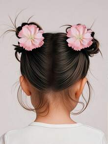 871个女孩多色网纱蝴蝶结发夹，可爱公主风发饰，弹性耐用不伤发，发圈，发夹，发卡，适合日常佩戴和返校季 - 彩色 - 查看 2