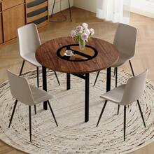 Dining Table & Chair Sets - Brown+Black + Warm Grey + Glass+Metal + PU Leather + Seats 4 - View 4