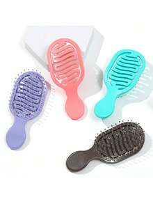 1pc Hollow Arc Massage Hair Comb, Volumizing Hair Styling Comb, Plastic Wavy Comb, Massage Comb For Women - Multicolor - View 8