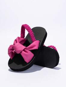 1 Pair Girls' Solid Color Slippers, Cute & Versatile Design, Non-Slip & Durable Sole, Spring/Summer Sandals, Essential For Vacation - Multicolor - View 5