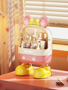 Disney Minnie/Mickey Mouse Drawer Makeup Storage Box, Spacious Cosmetic Display Case, Perfect Makeup Storage Solution - Multicolor - View 10