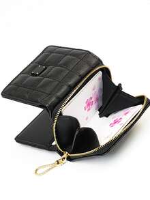 Compact Multi-Function Card Holder Wallet - Black - View 8