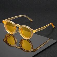 时尚小圆框男女通用眼镜，舒适弧形镜腿，适合户外活动、旅行和购物。 - 彩色 - 查看 5