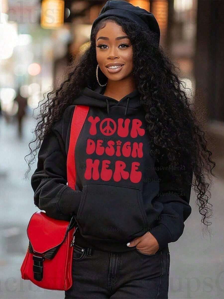 Black Hoodie With Web Graphic _ Oversized Streetwear Hoodie _ Gothic Style Sweatshirt _ Unisex Casuaclearance  For Women - 黑色 5 - 查看 1