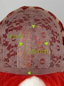 26英寸合成纤维假发 - 长款自然玫瑰网帽红色卷发假发，中分，耐热，适合女性，优雅风格，耐热假发，派对假发，质地柔软假发 - 彩色 - 查看 8