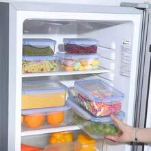 1 件装塑料矩形食品储存盒、厨房冰箱密封餐食准备容器、食品水果收纳盒 - 透明 - 查看 8