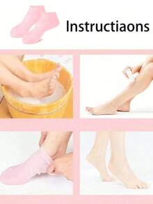 1 Pair Silicone Gel Moisturizing Foot Socks - Unisex High Elasticity Hydrating Repair Cracked Heels Rough Skin Soft Callus Removal | Relieve Stress Moisture-Wicking Anti-Slip Foot Care Socks, Reusable Sleeping Socks For Home Foot Massage And Daily Wear - Multicolor - View 10
