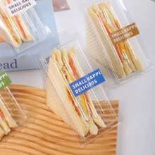 20/50pcs Sandwich Containers | PET Material, Transparent, Suitable For Freezing, Perfect For Storing Sandwiches, Sushi, Salads, Essential For Office, Picnic, Home Organization - Multicolor - View 6