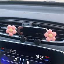 AD 1pc Car Gravity Phone Holder In Light Blue Floral Shape, For Air Vent, Dashboard, Navigation System Support - Baby Blue - View 11