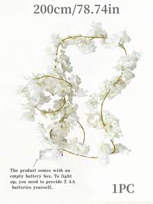 2/1条 6.5英尺樱花串灯，快速发货，适用于房间墙面、派对、圣诞装饰、白色花环、汽车后备箱装饰、壁炉架、婚礼派对、春季室内外装饰、家居装饰、房间装饰、人造植物、人造花卉。（产品附带空电池盒。如果您想点亮串灯，需要自行准备2节AA电池。） - 彩色 - 查看 10