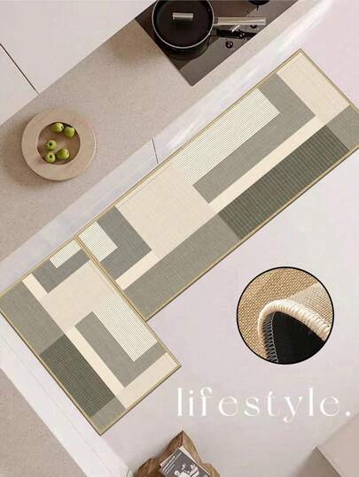 3.5mm Thick Soft Rubber Linen Kitchen Mat, Simple And Rustic Style Kitchen Absorbent Carpet, Edged To Prevent Peeling, Water-Absorbing And Easy To Clean Mat, Linen Surface, Sponge Middle Layer, Rubber Bottom, Suitable For Kitchen Rugs, Home Decor, Bathroom, Entryway, Laundry Room, Hallway, Living Room And More